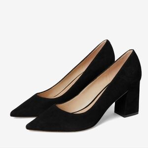 MARC FISHER LTD ZALA BLACK BLOCK HEEL SUEDE PUMP